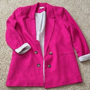 Jules & Leopold Fuchsia Double-Breasted Blazer